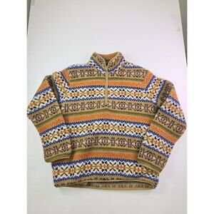 Old Navy Fair Isle Geometric Aztec 1/4 Zip Fleece Pullover Sweater Small